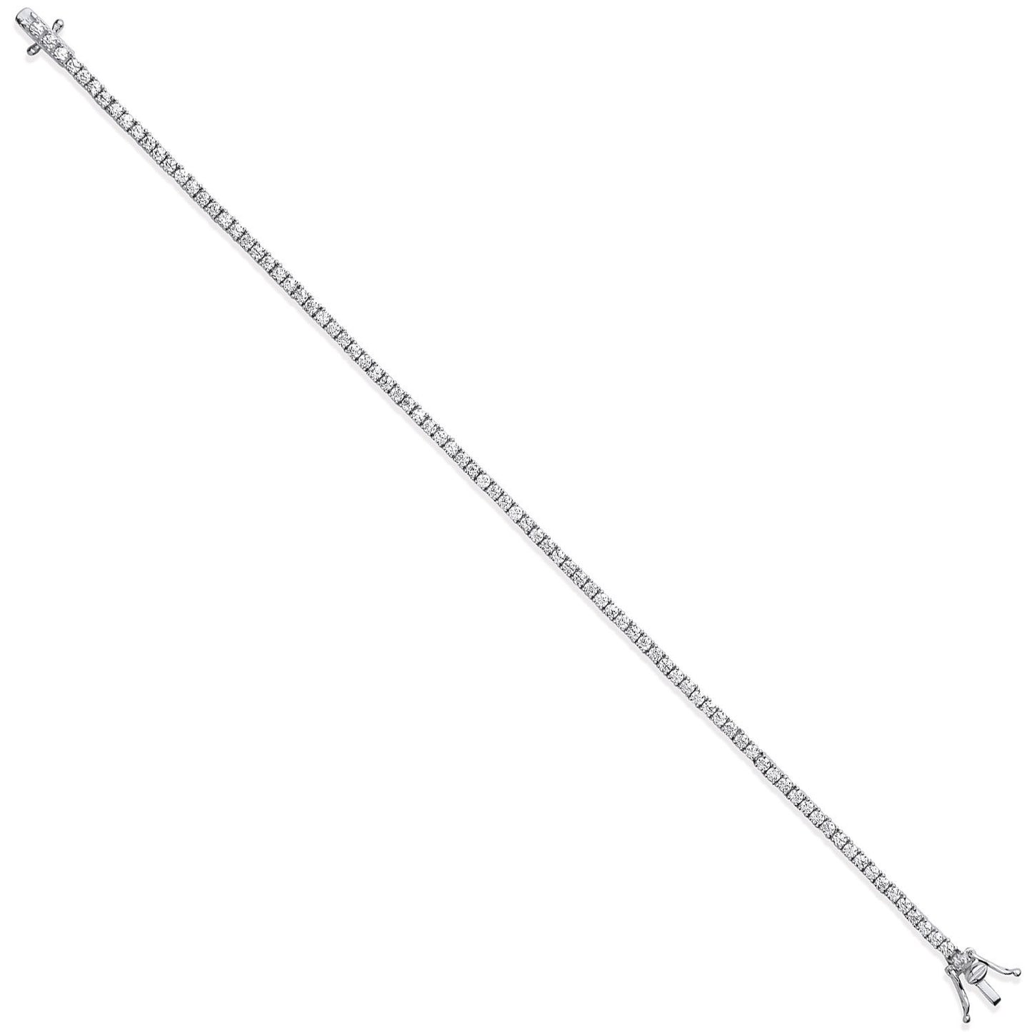 Silver High Cubic Zirconia Setting 2.6mm Tennis Bracelet