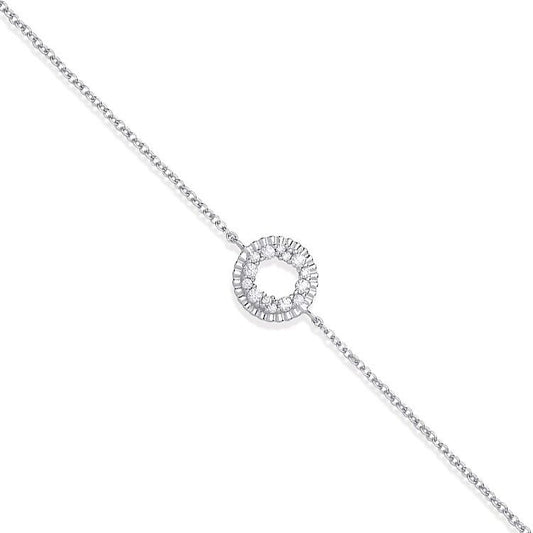Silver Cubic Zirconia Circle Of Life Ladies Bracelet