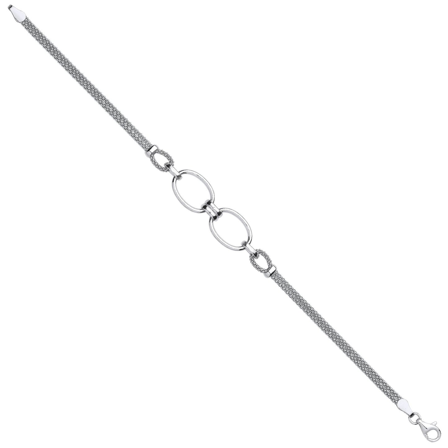 Silver Oval Circles Bracelet