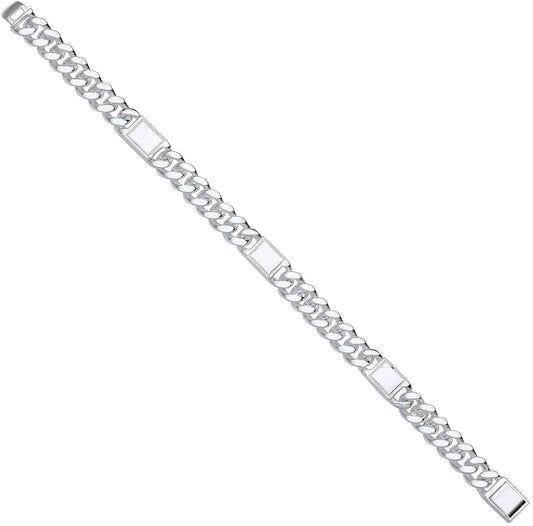 Silver Curb Fancy Gents Bracelet