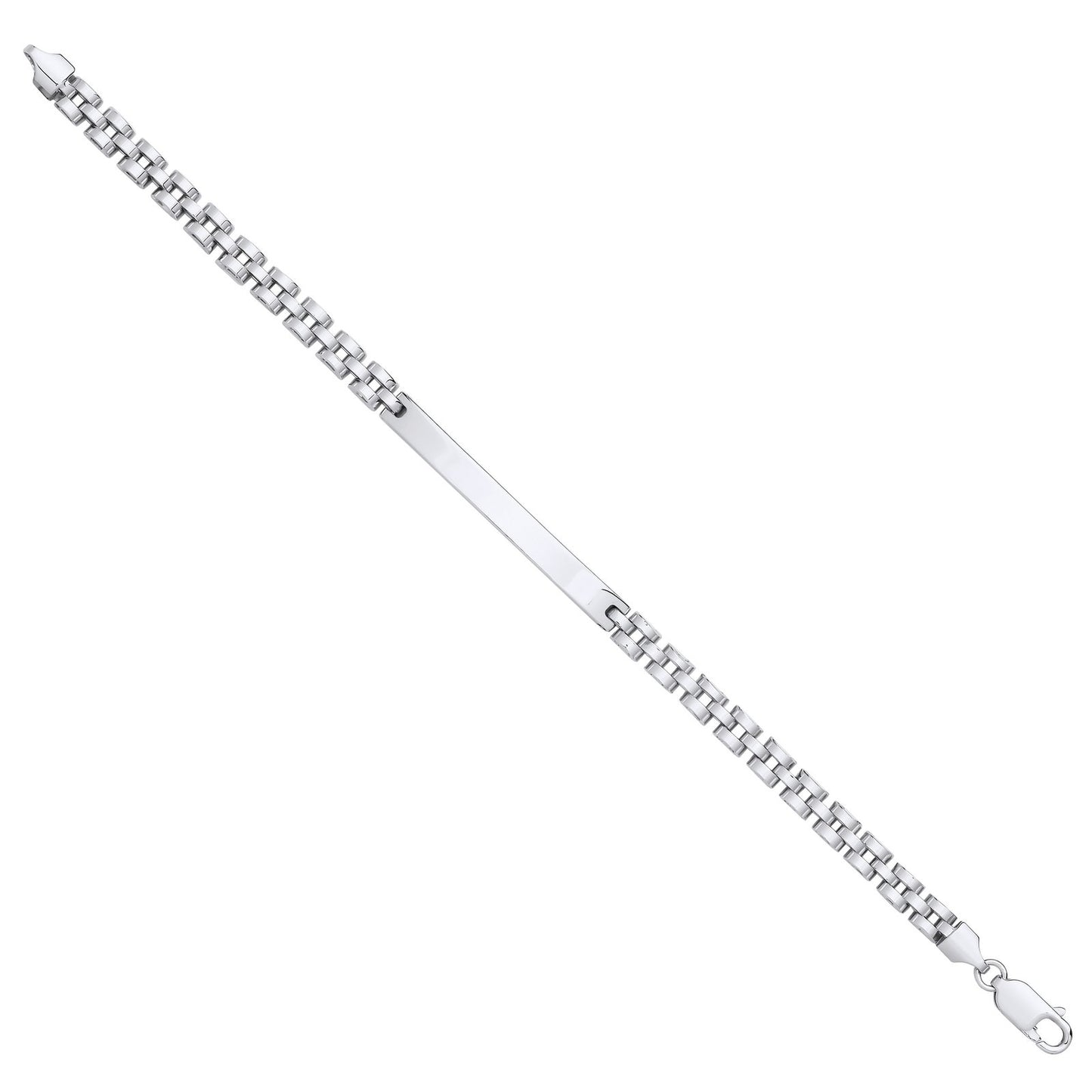 Silver 5mm Fancy Link Id Bracelet