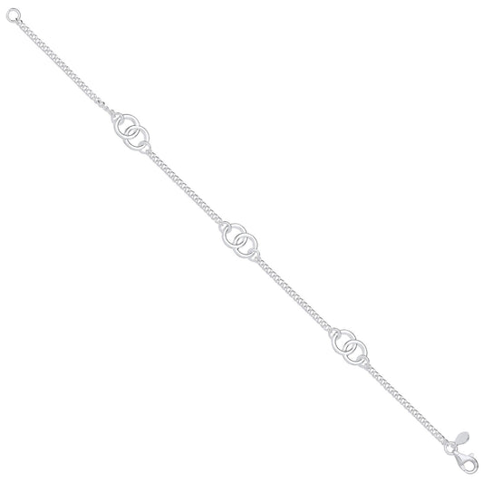 Silver Entwined Circles Ladies Bracelet