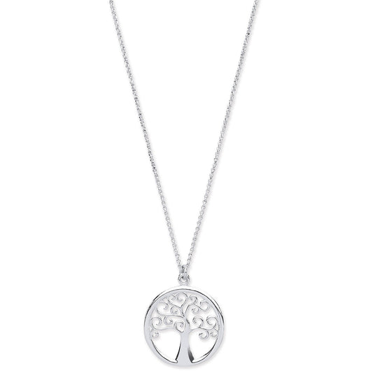 Silver Tree Of Life Necklace 16"