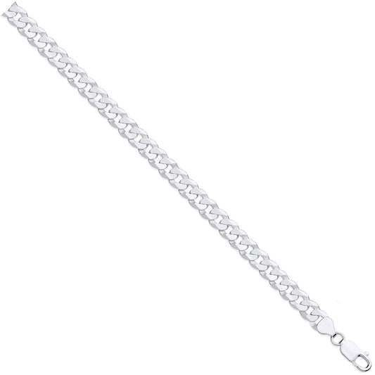 Silver 8.5mm Economy Flat Curb Chain