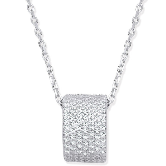 Silver Little Full Et Cubic Zirconia Ring On A 16" Chain