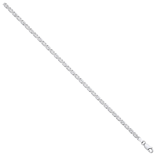 Silver 3.7mm Anchor Chain With Star Stamp