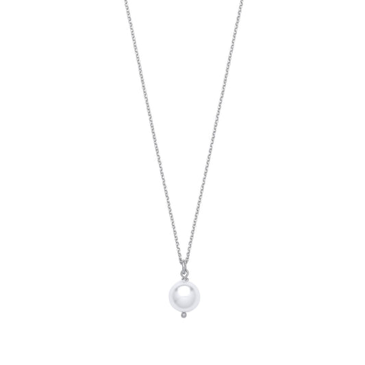 Silver 10mm W/pearl Necklace