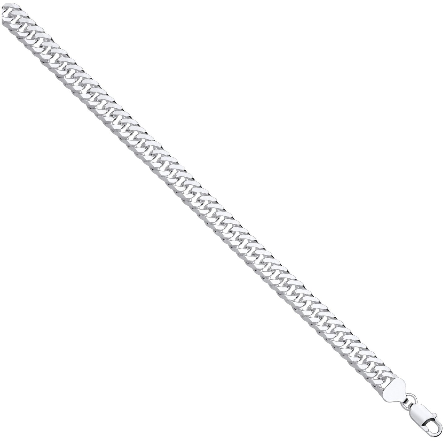 Silver Double Curb 9mm Chain