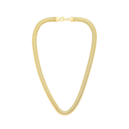 Silver Yellow Gold Plated 8.0mm Herringbone 17" Collarette/7.5"bracelet