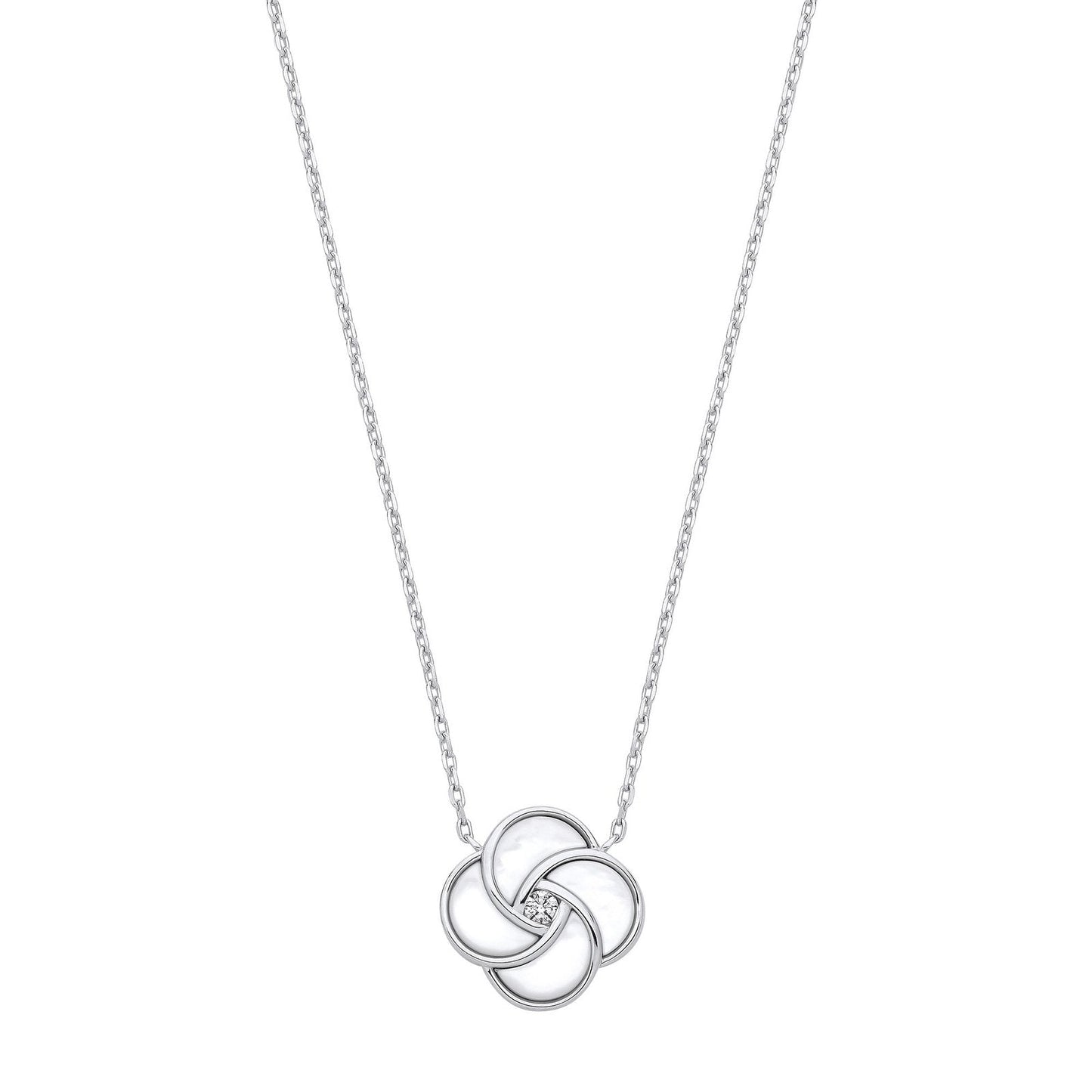 Silver White Shell Swirl Necklace
