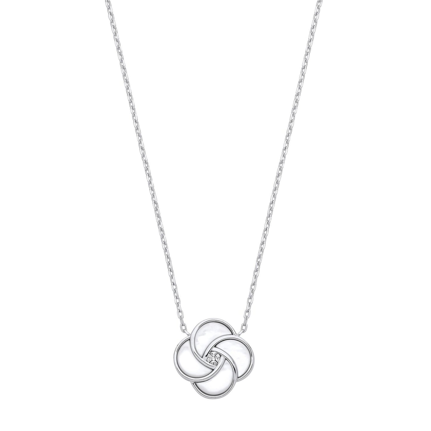 Silver White Shell Swirl Necklace