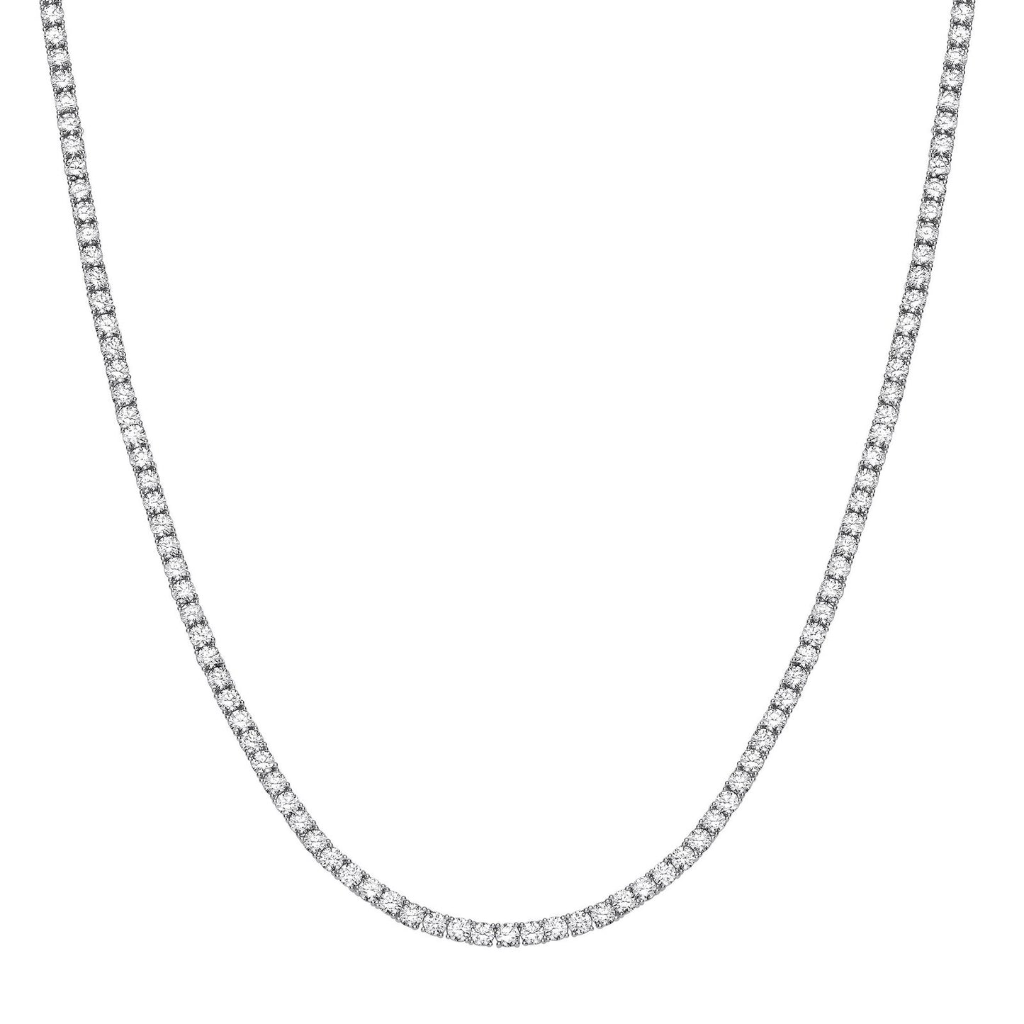 Silver 4mm Cubic Zirconias 18" Tennis Collarette