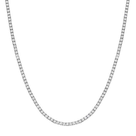 Silver 4mm Cubic Zirconias 18" Tennis Collarette