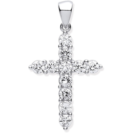 Silver Cubic Zirconia Cross