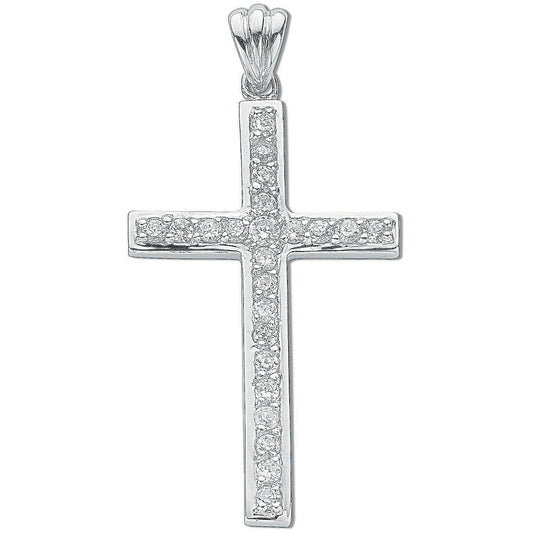 Silver Cubic Zirconia Cross