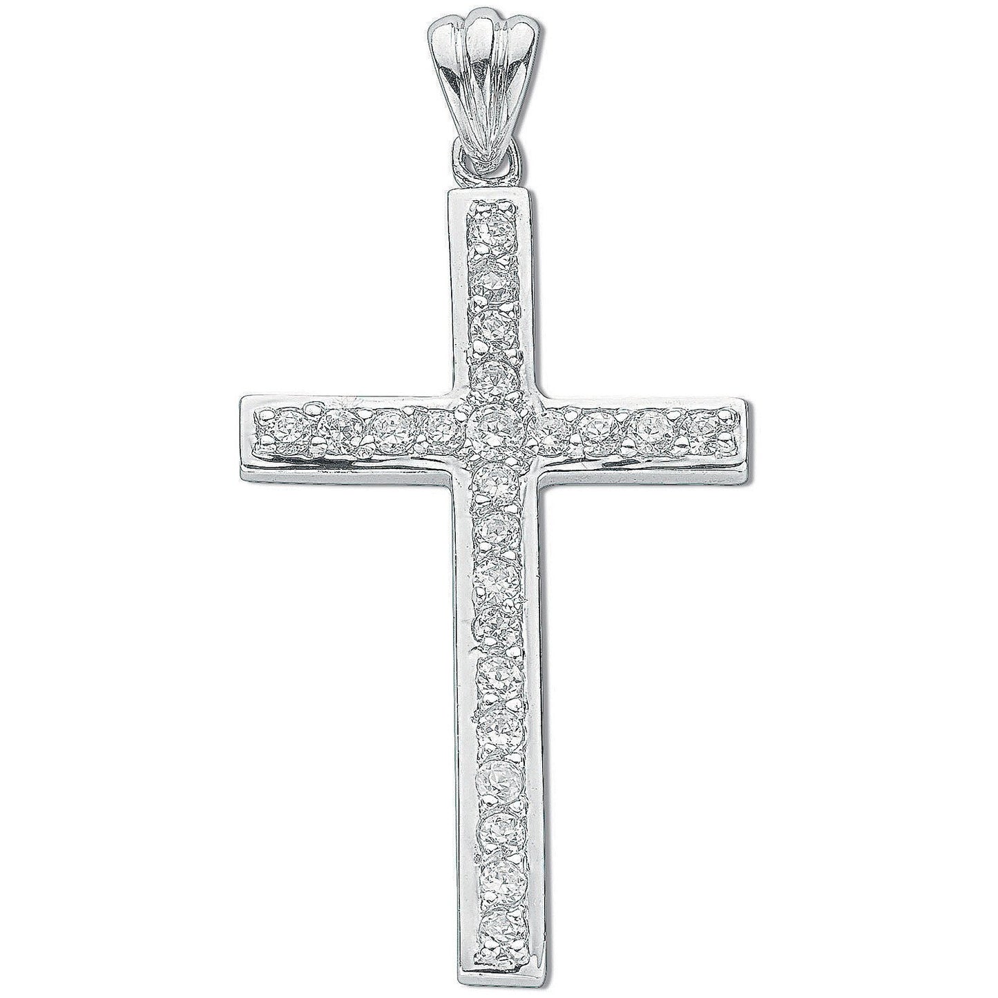 Silver Cubic Zirconia Cross
