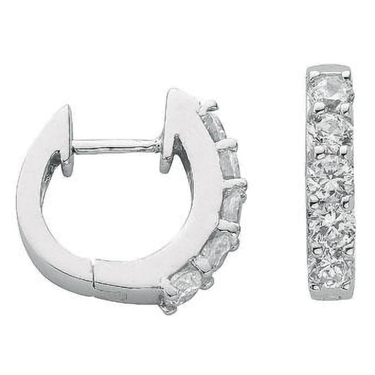 Silver Cubic Zirconia Huggies