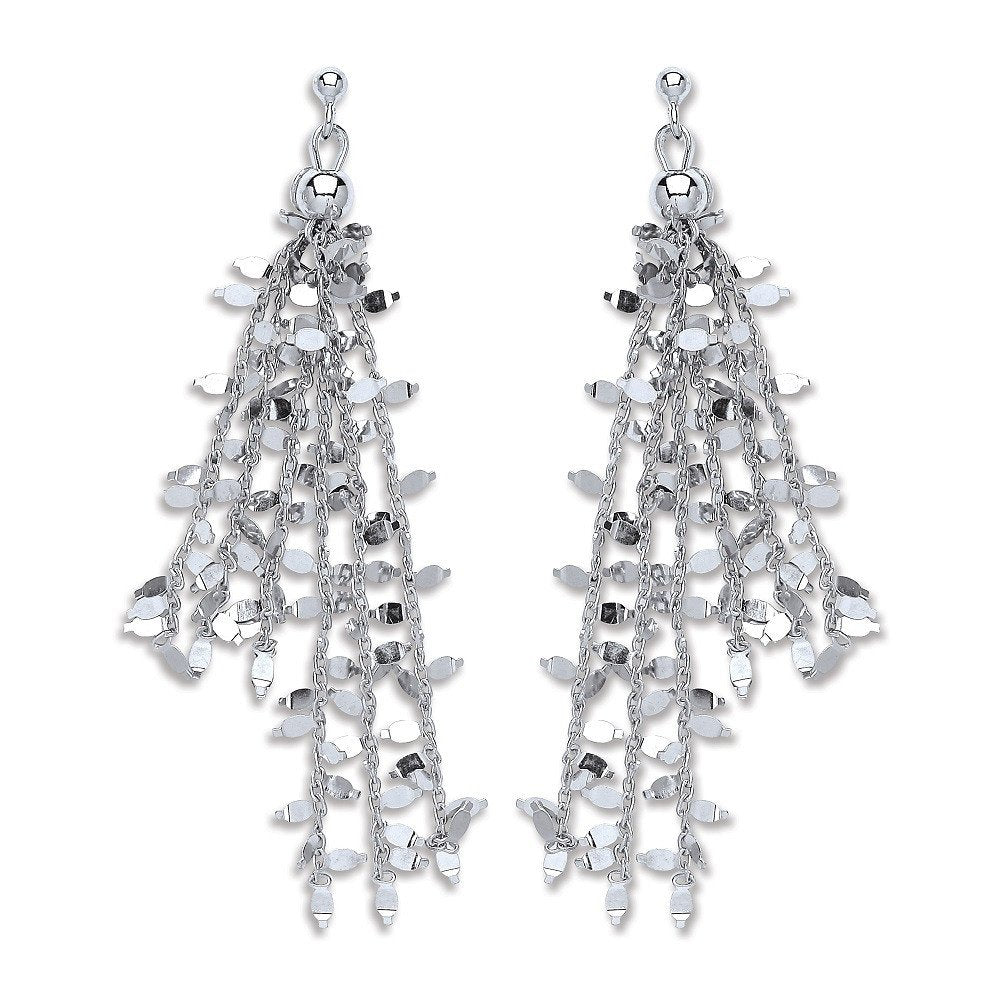 P/p Silver Tassel Drop Earrings