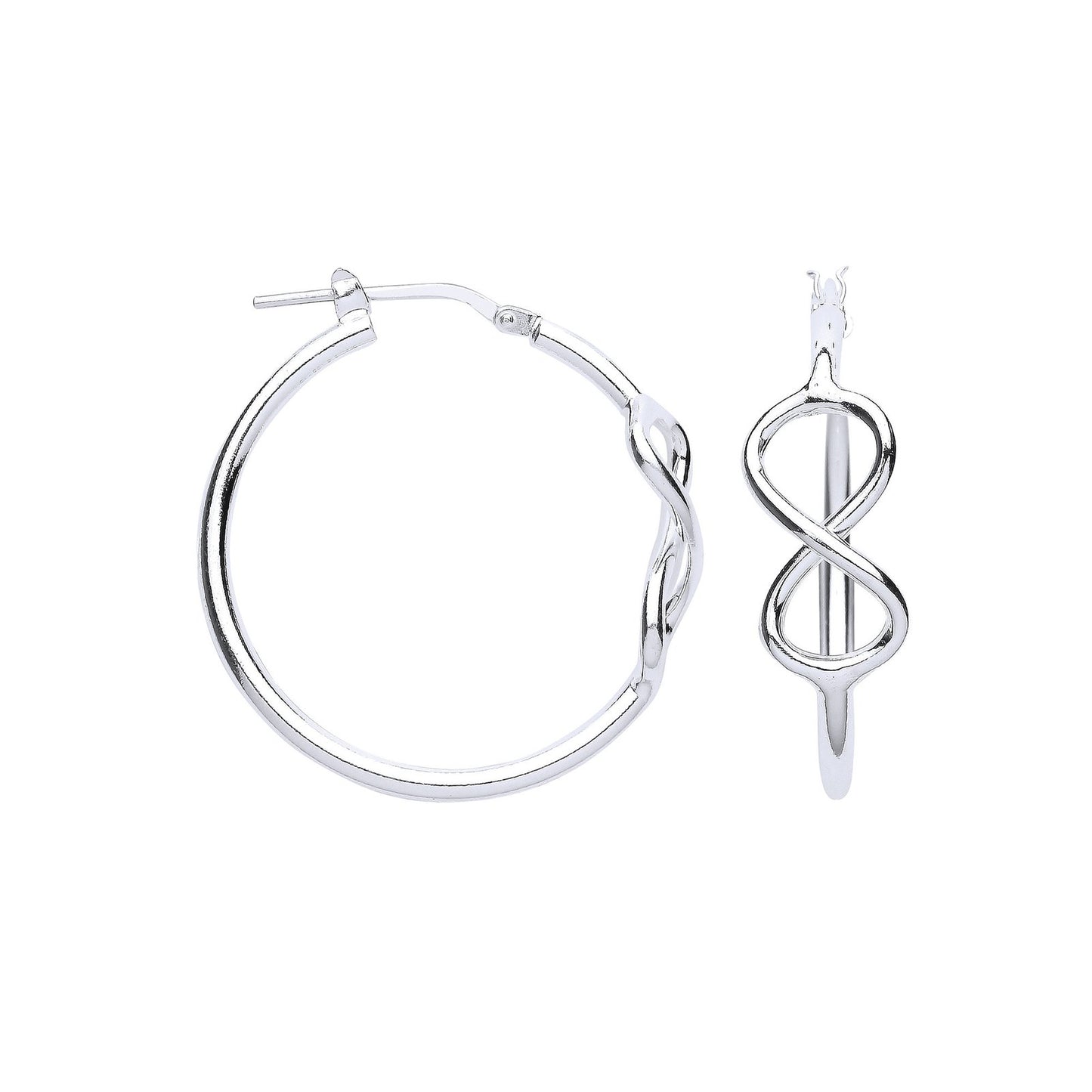 Silver Infinity 28mm Hoop Earrings