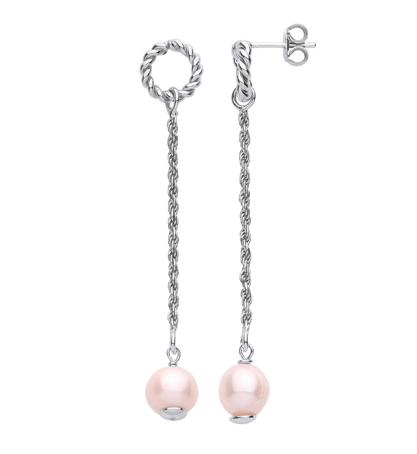 Silver W/pearl Drop Earrings