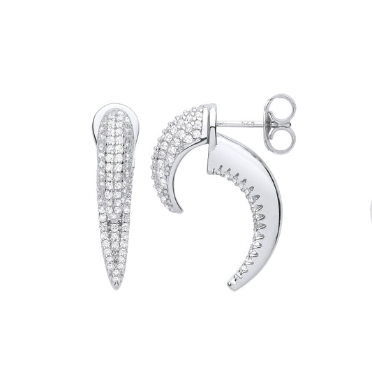 Silver Cubic Zirconia Talon Earrings