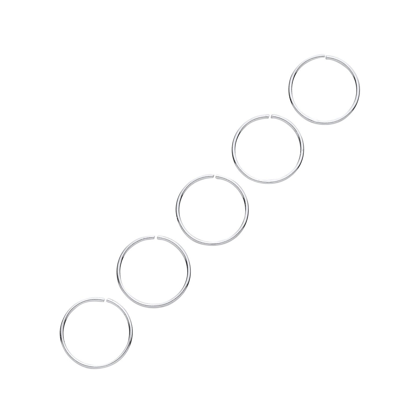 Silver 10mm Nose Hoop Ring (pack Of 5)