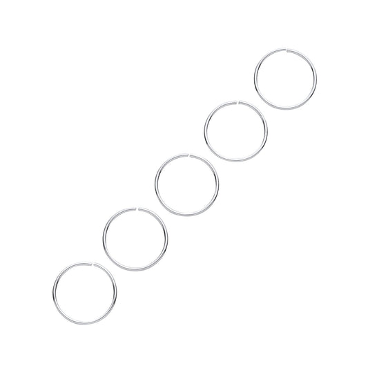 Silver 10mm Nose Hoop Ring (pack Of 5)