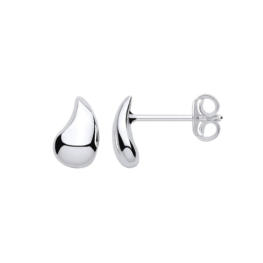 Silver Small Teardrop Studs