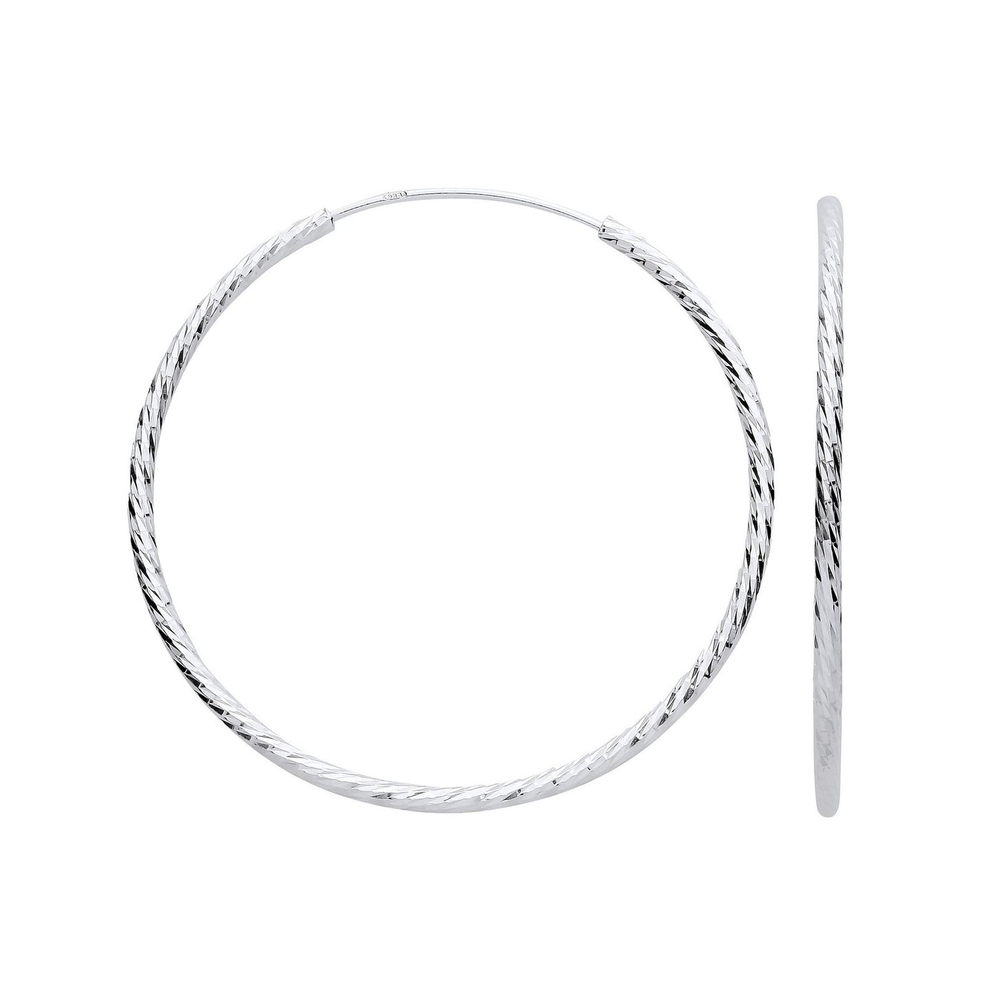 Silver 40mm Hoop Earrings