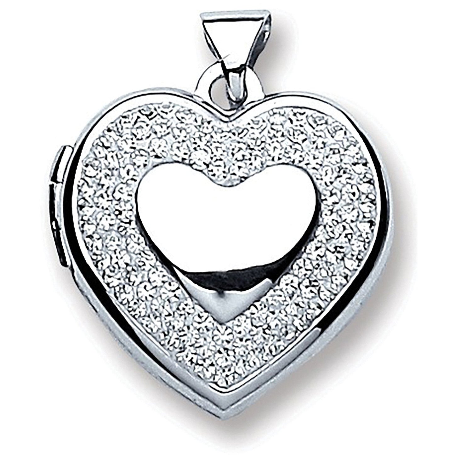 Silver Heart With Crystals Locket