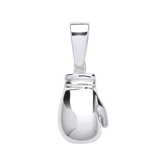 Silver Plain Large Boxing Glove Pendant