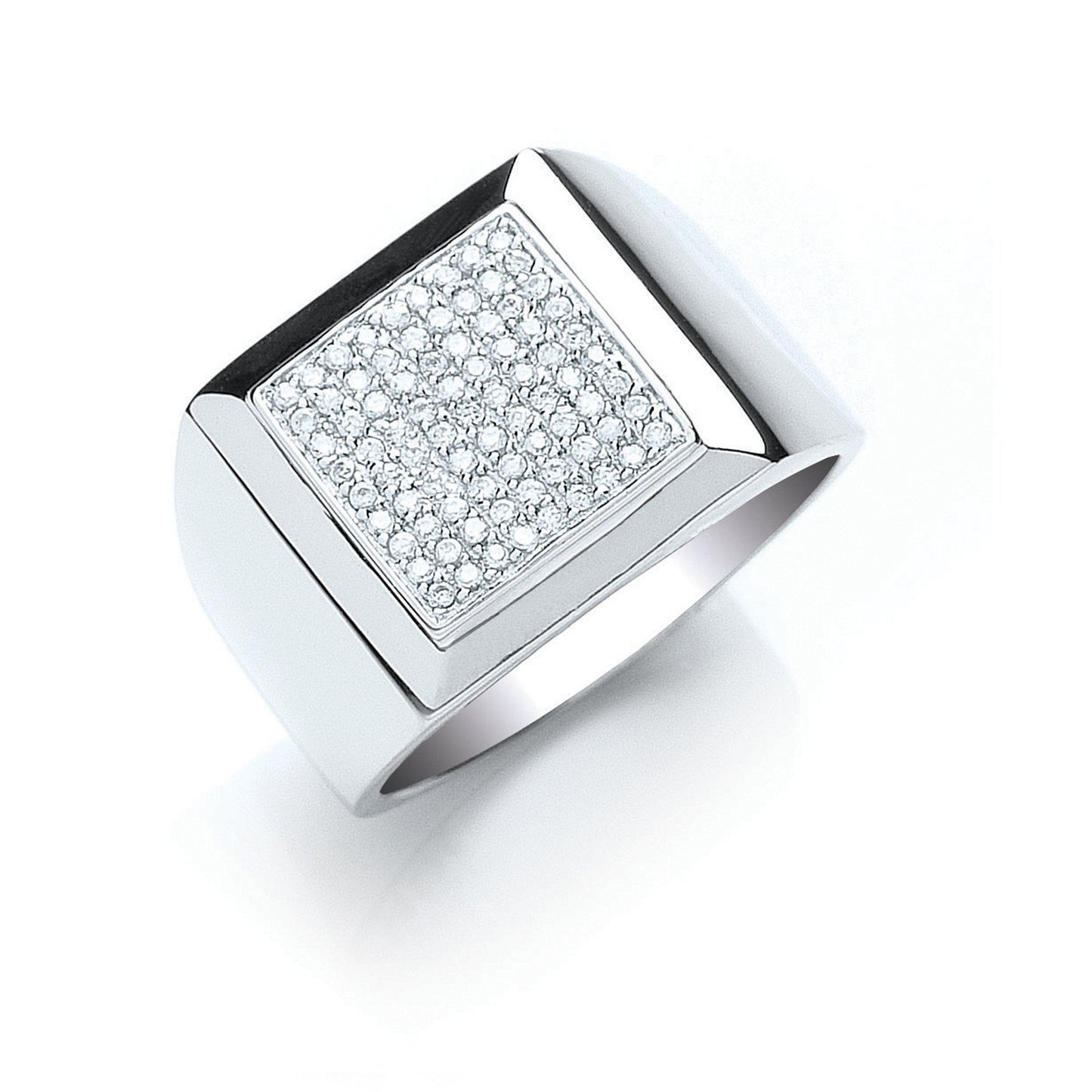 Silver Gents Cubic Zirconia Ring