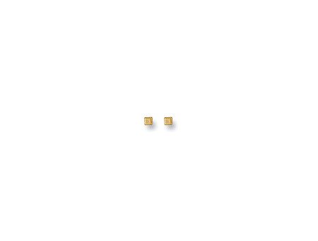 Yellow Gold 3mm Square Cube Studs