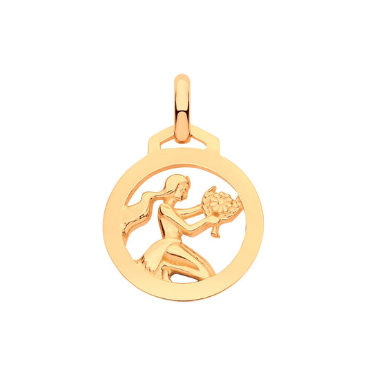 Yellow Gold Round Zodiac Pendant Virose Goldo