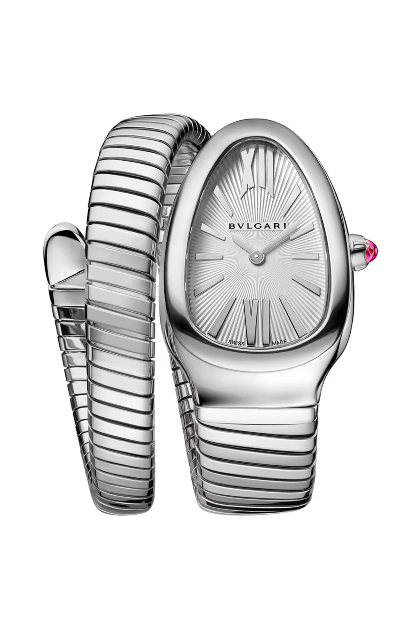Bvlgari Serpenti Tubogas 101828 Small 35mm Stainless Steel White Dial Ladies Watch 2023 | Calibre of Time London