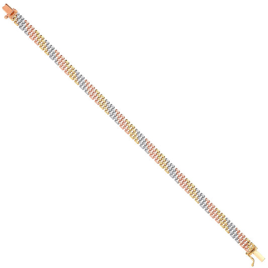 Y, White & Rose Gold Panther Link Ladies Bracelet