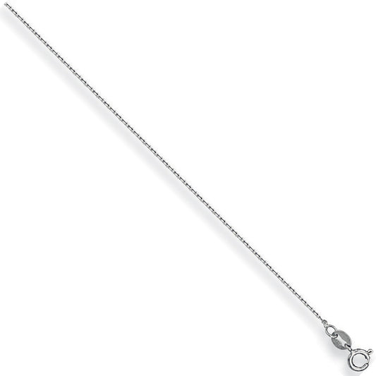 White Gold 0.8mm Diamond Cut Trace Chain
