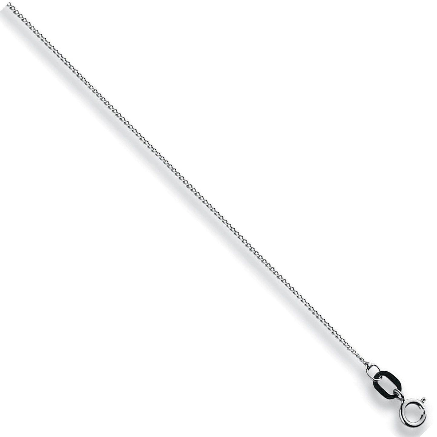 White Gold 0.8mm Traditional Classic Curb Chain