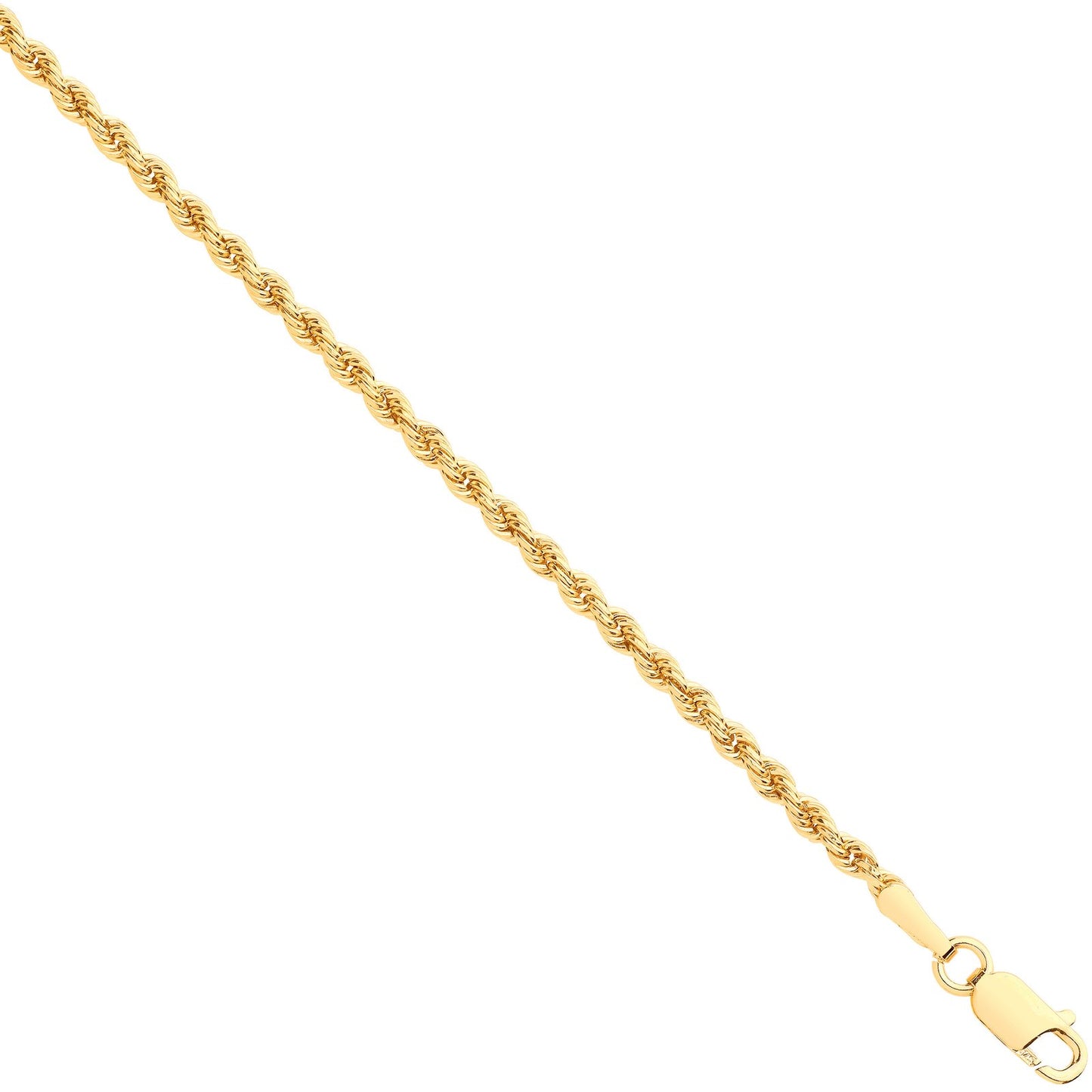 Yellow Gold 2.0mm  Hollow Rope Chain
