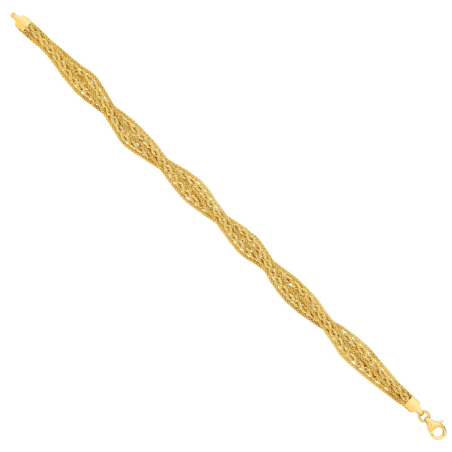 Yellow Gold Graduated  Rope & Mesh 18" Necklace/ladies Bracelet
