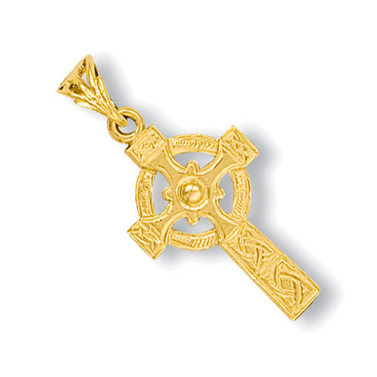 Yellow Gold Engraved Casted Cross
