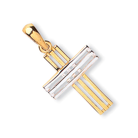 Yellow & White Gold Fancy Cross