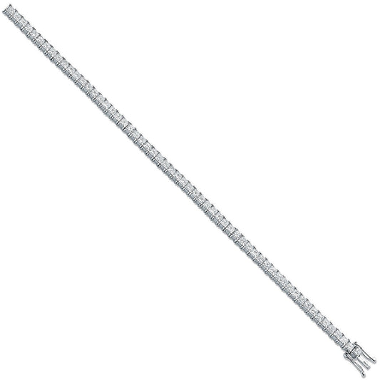 18ct White 5.00ct Princess Cut Diamond Bracelet