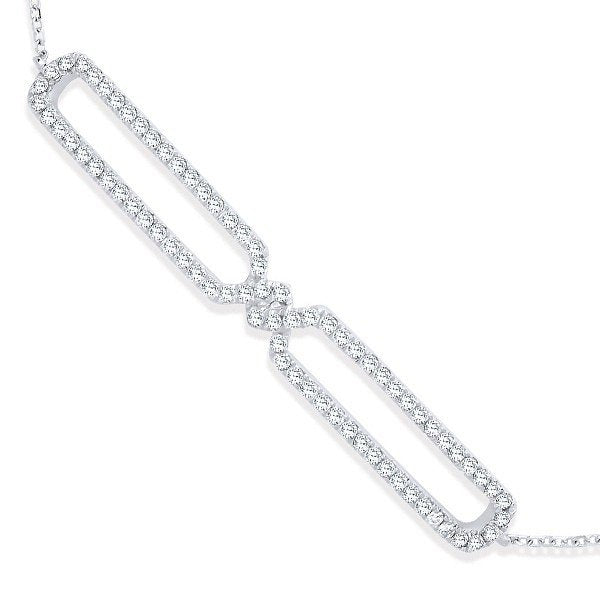 9ct White Gold Friendship 0.38ct Diamond Bracelet