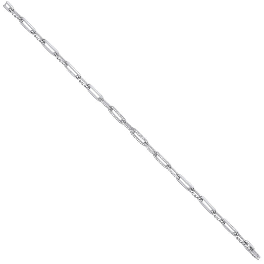 9ct White Gold 0.42ct Curb Bracelet