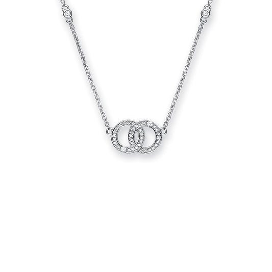9ct White Gold 0.34ct Diamond Necklace (17in/43cm) Chain