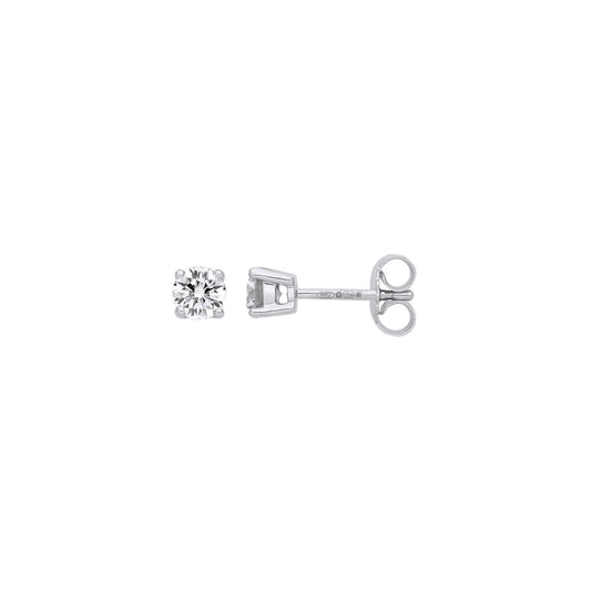 18ct White Gold 0.70ct Claw Set Diamond Stud Earrings