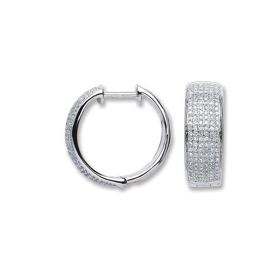 18ct White Gold 0.55ct Diamond Hoop Earrings
