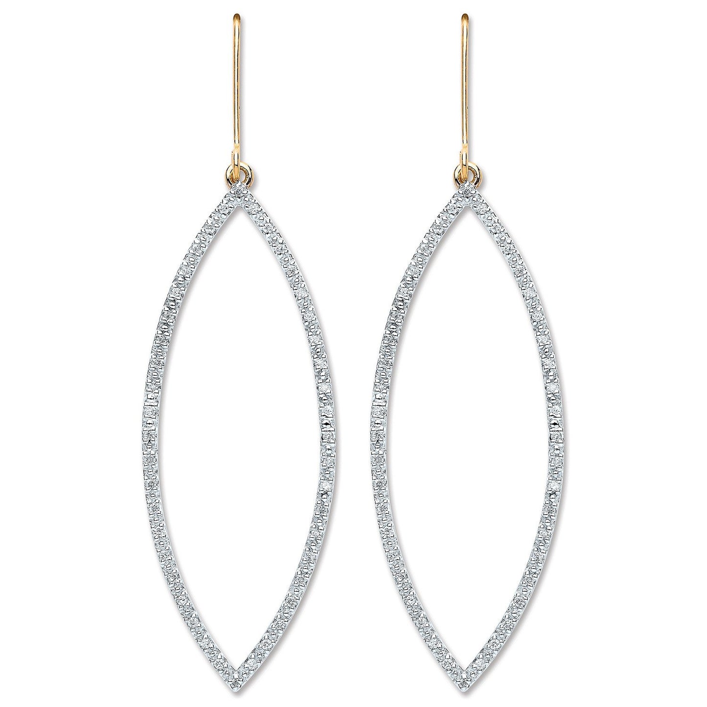 9ct Yellow Gold 0.30ct Dia Drop Earrings
