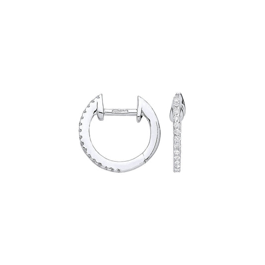 9ct White Gold 0.10ct Diamond Earrings